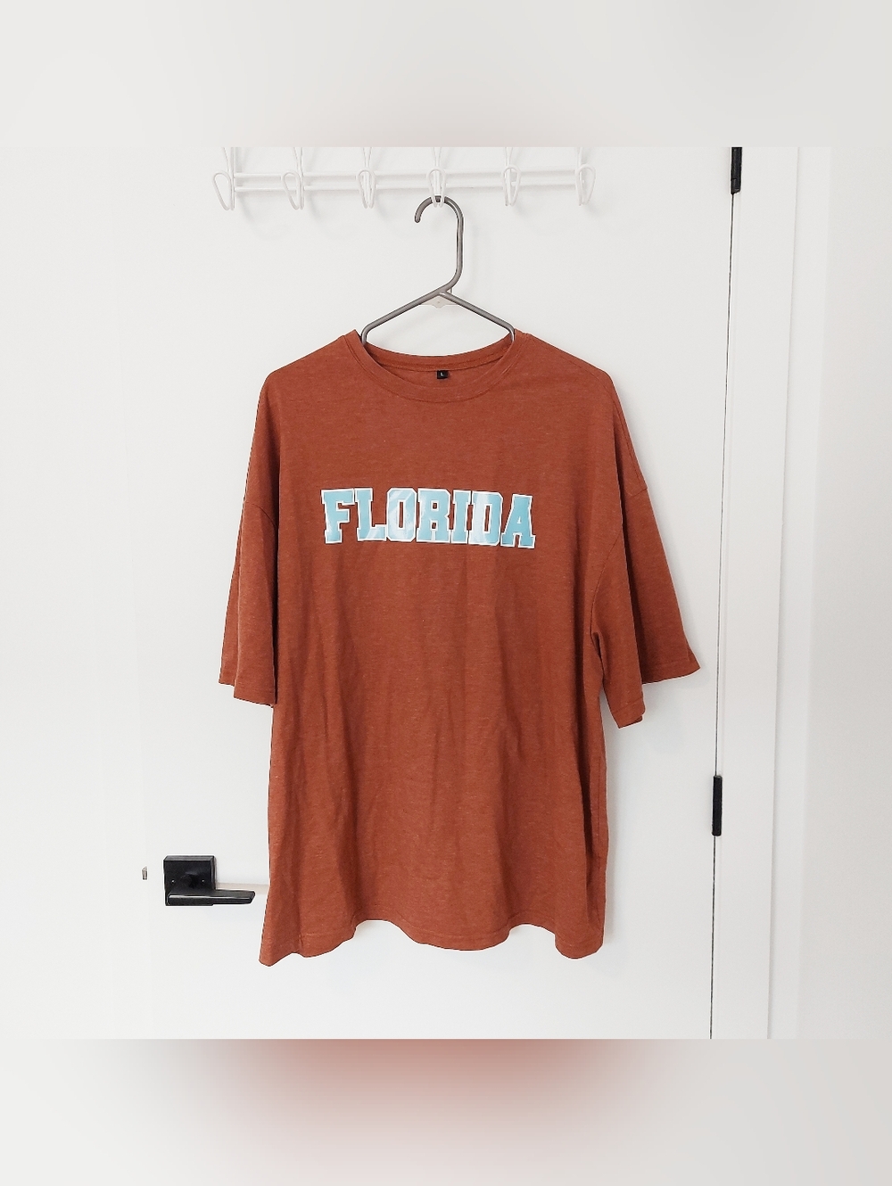 Dark orange oversized graphic tee